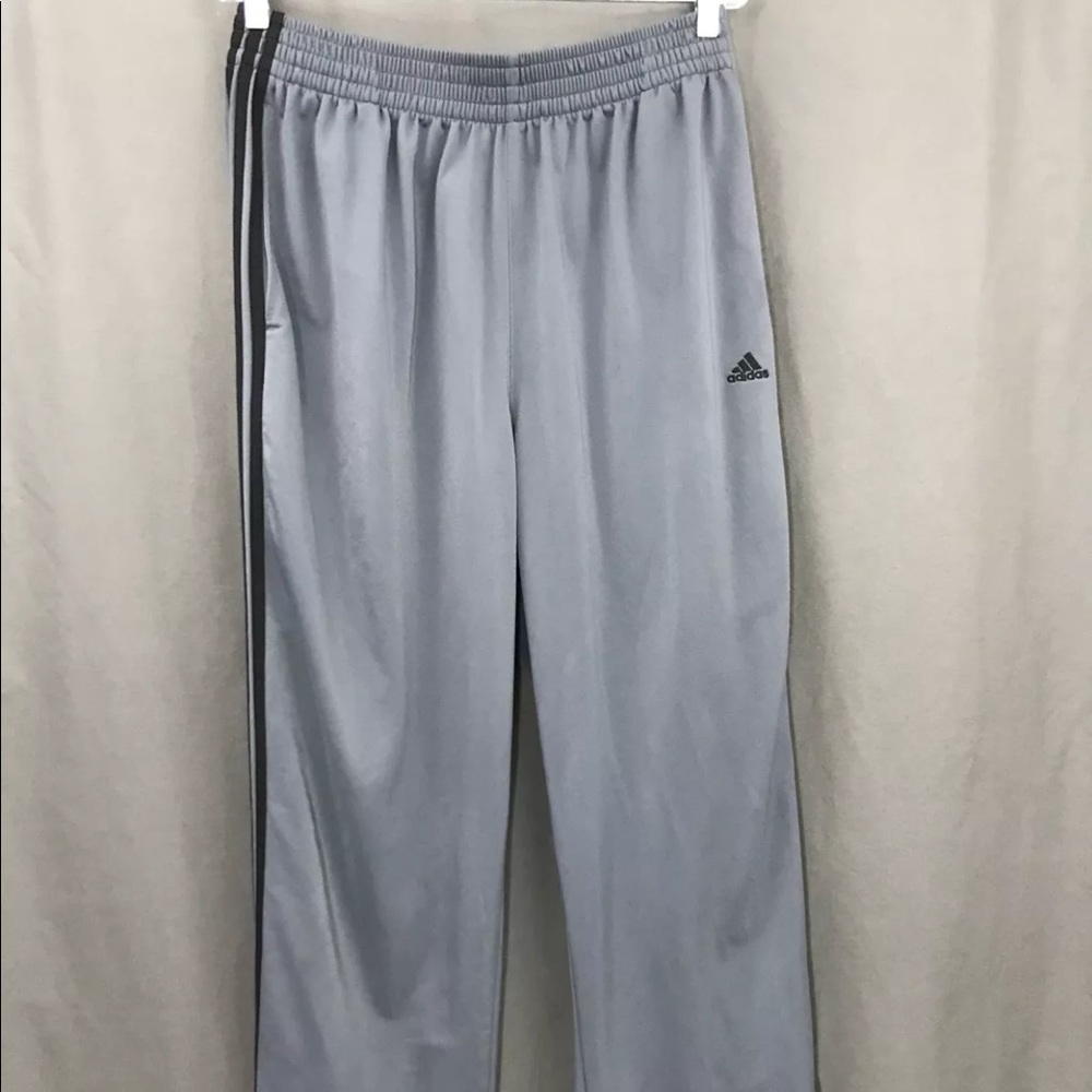 Adidas Track Pants Gray 3 Black Stripe Polyester